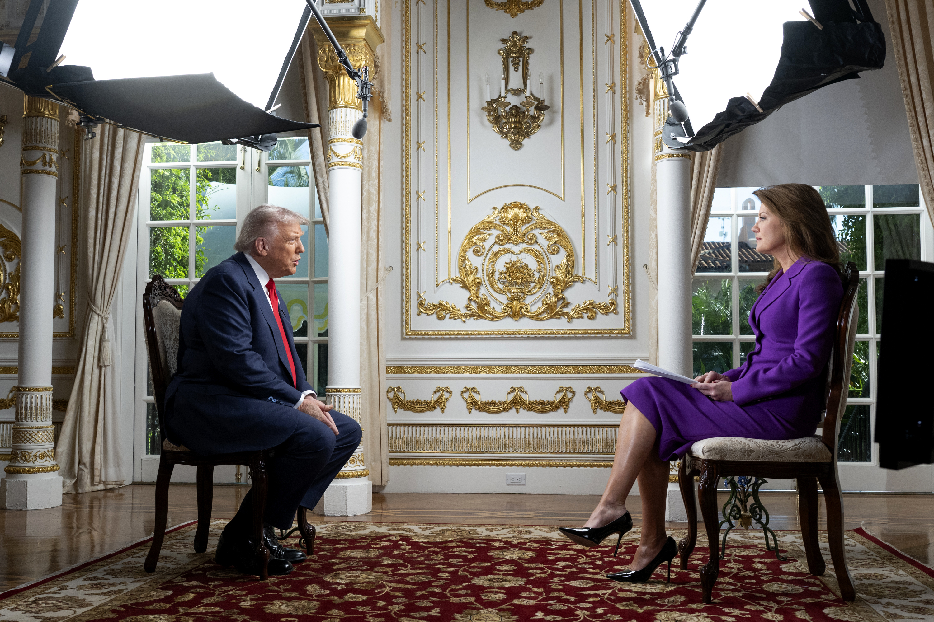 President Donald Trump participates in a “60 Minutes” interview with Norah O’Donnell, Friday, October 31, 2025, at the Mar-a-Lago Club in Palm Beach, Florida.(Official White House Photo by Joyce N. Boghosian)