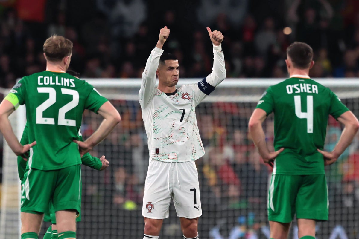 Cristiano Ronaldo mocked after almighty red-card strop in Ireland defeat