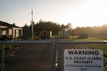 The sun sets over the U.S. Coast Guard facility at the Newport Municipal Airport, where the rescue helicopter typically is and near the area that Immigration and Customs Enforcement is seemingly considering for a facility in Newport, Ore., on Nov. 17, 2025.