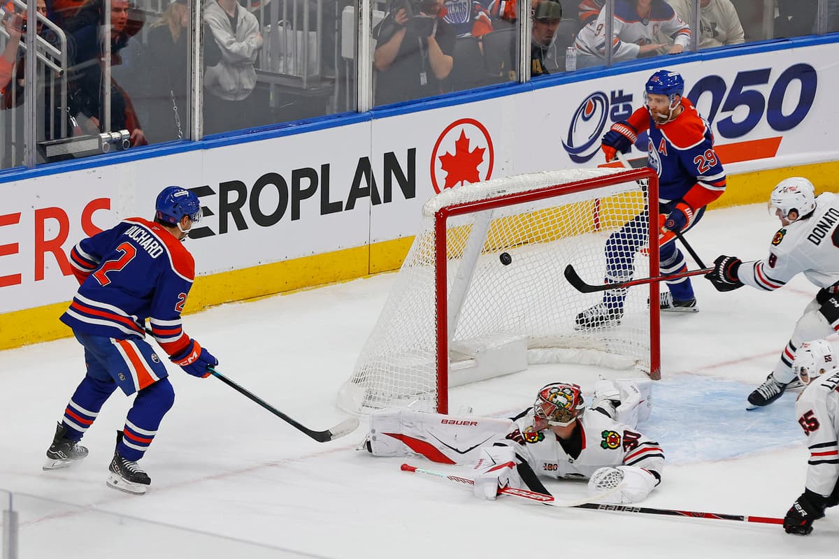 Evan Bouchard calls game in overtime as Oilers beat Blackhawks: Recap, Reaction and Highlights