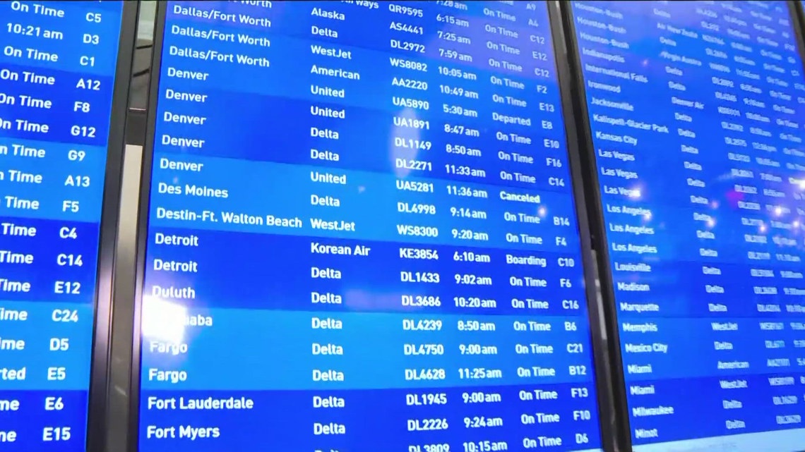 Flight cancellations begin, triggering disruptions at MSP Airport