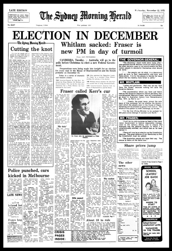 The Sydney Morning Herald on November 12, 1975.
