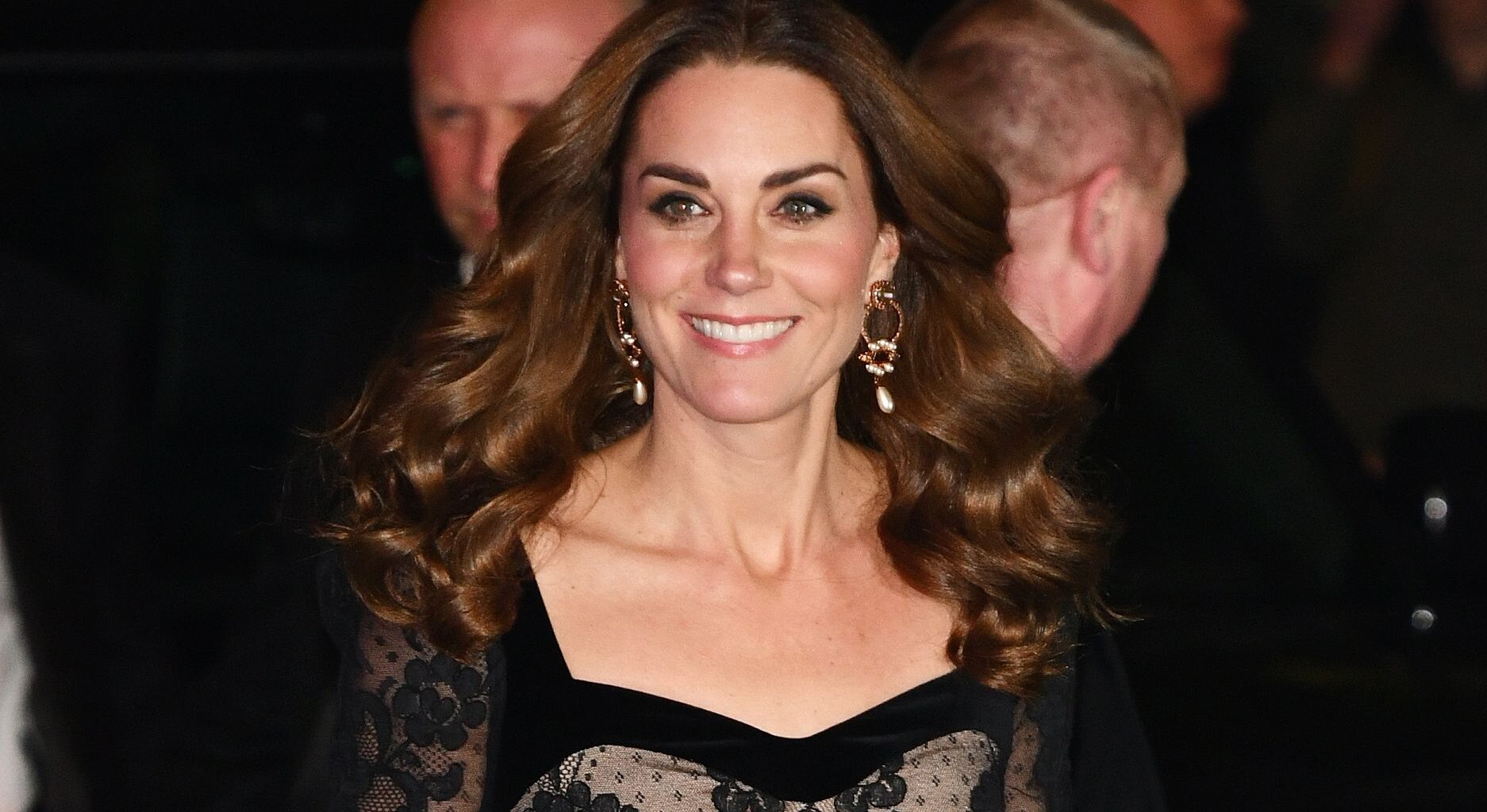 Catherine, Princess of Wales smiles as she attends the Royal Variety Performance at the Palladium Theatre