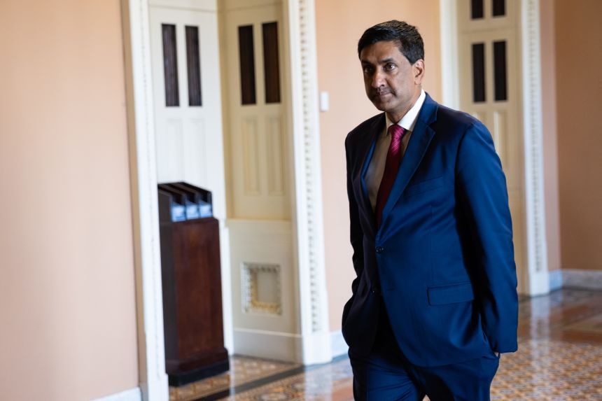 Rep. Ro Khanna is seen on the Senate side of the US Capitol on October 7.