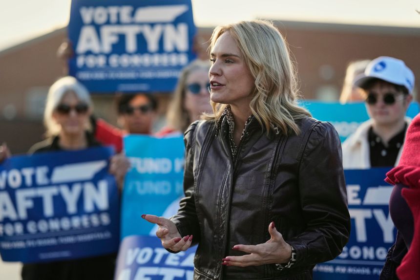 Aftyn Behn speaks during a campaign event in Nashville, on November 13.