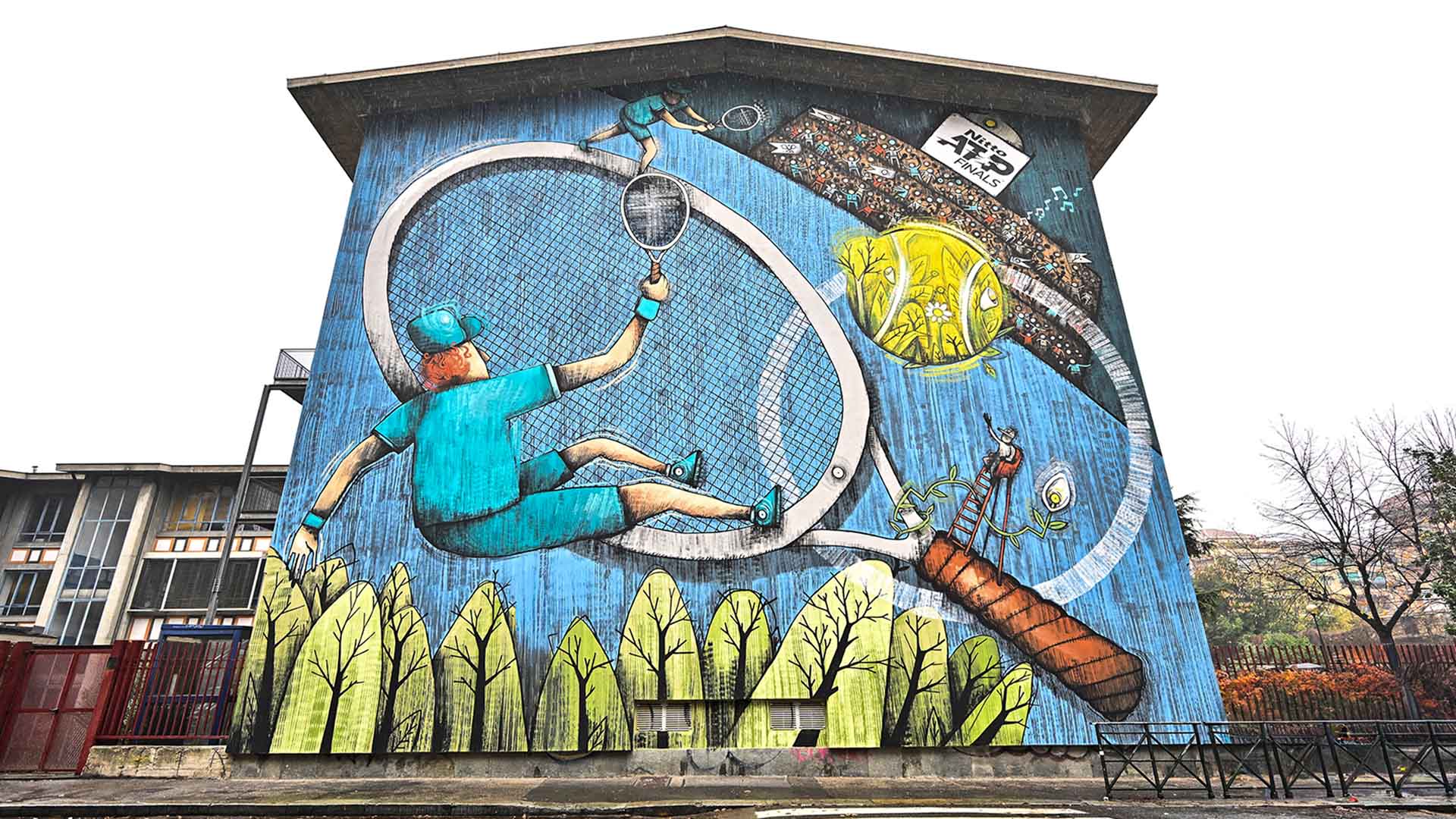 The Art Wall is a key part of the Nitto ATP Finals Torino Green Project.