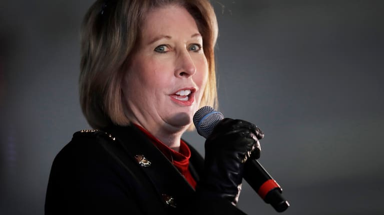 Attorney Sidney Powell, a member of President Donald Trump's legal team, speaks during a rally.