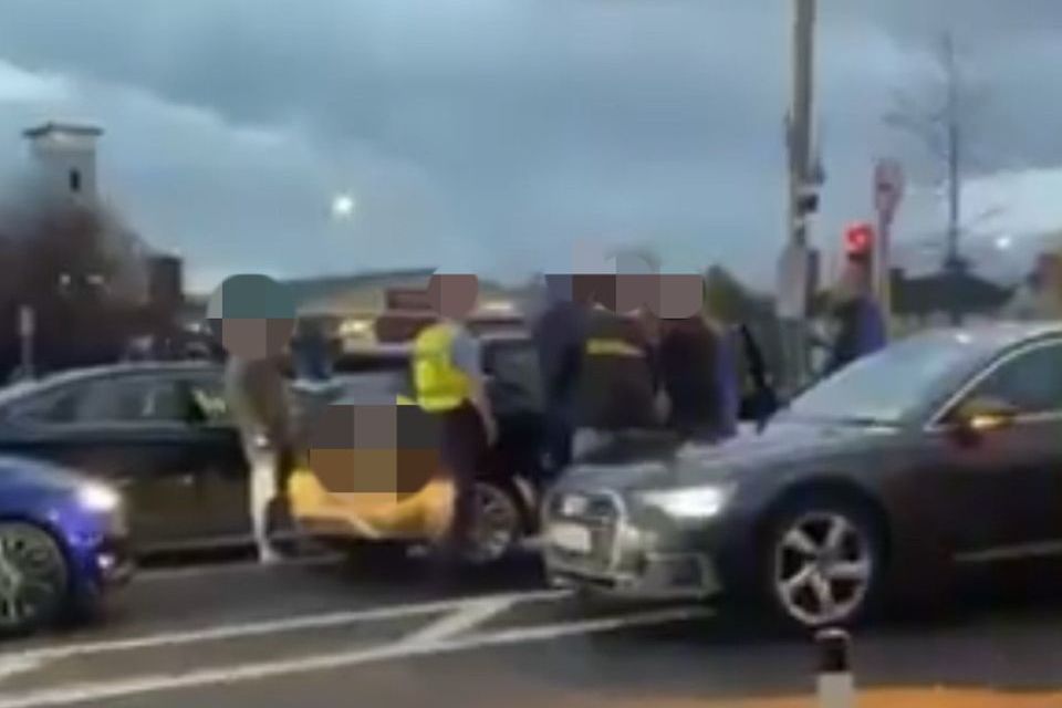 A still from the scene of the arrest