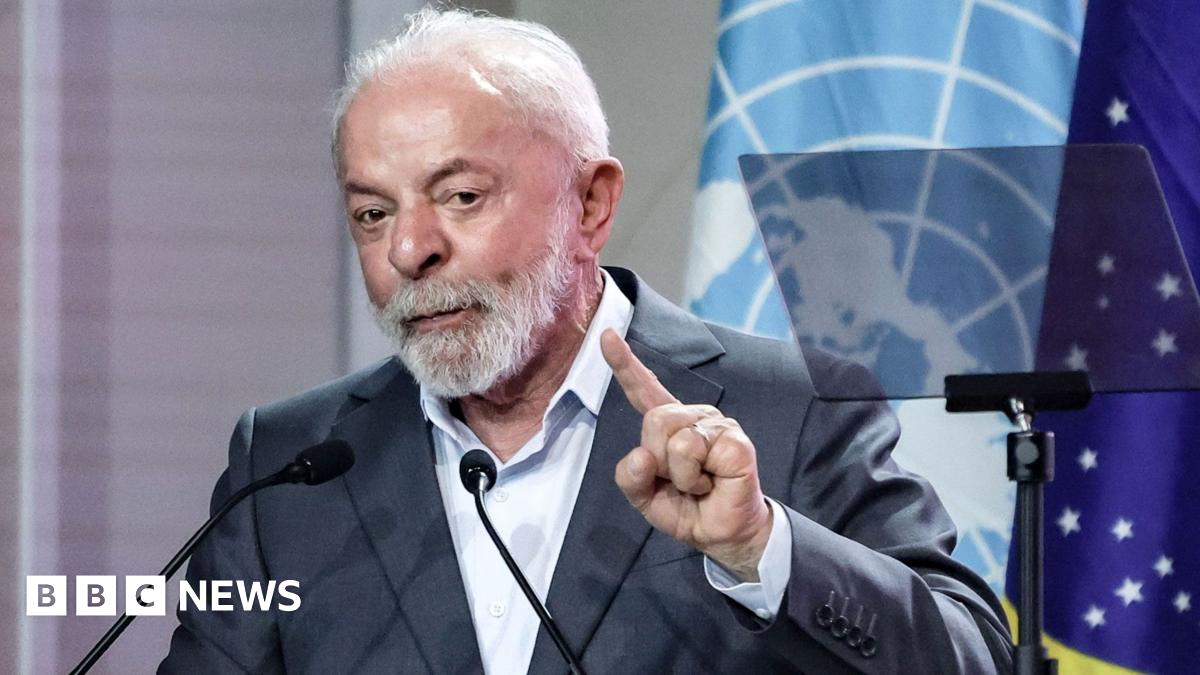 Brazilian President Luiz Inacio Lula da Silva speaks during the opening of the COP30 conferences in Belem, Brazil.