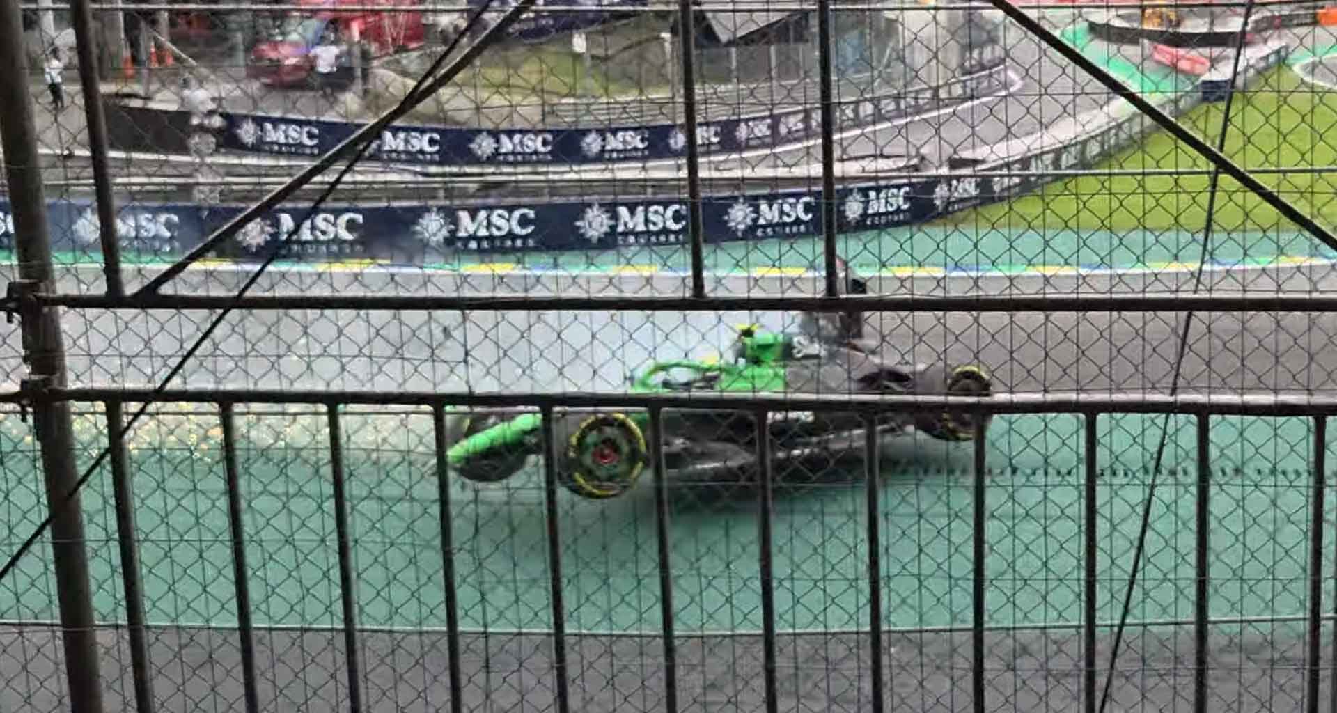 Bortoleto survived a powerful crash at Interlagos