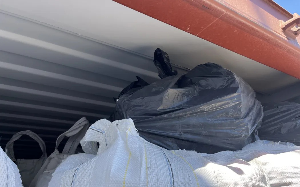 Cocaine was located in these bags, on top of legitimate product. Photo: Supplied / NZ Police