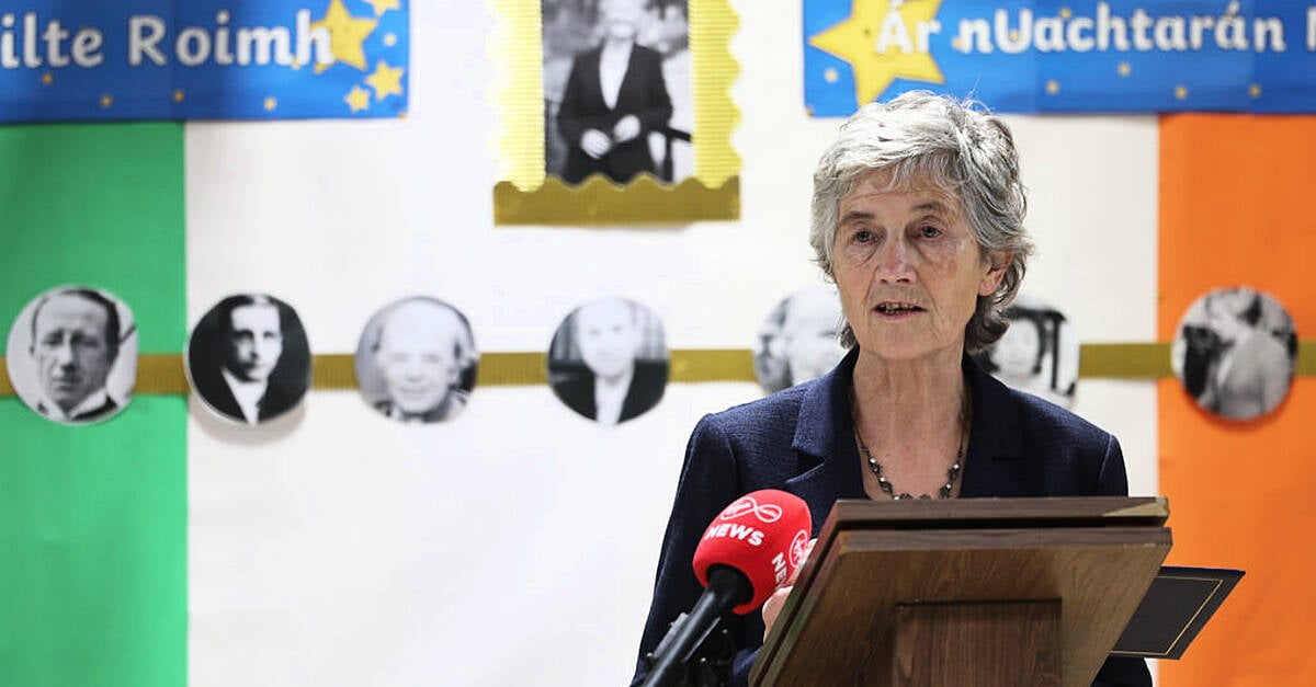 Connolly says Irish ‘seen as a problem for too long’ at first visit as president