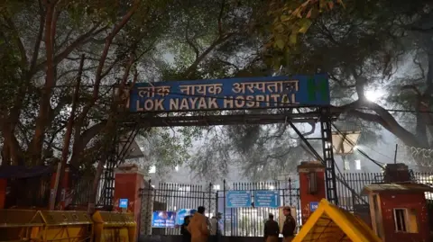 Lok Nayak Hospital, where many of the injured have been taken after an explosion near Delhi's Red Fort killed at least eight people