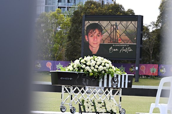 The funeral service for 17-year-old Ben Austin. 