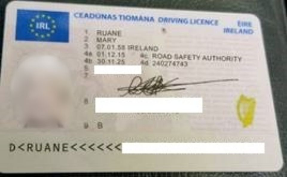 Passport card seized by gardai