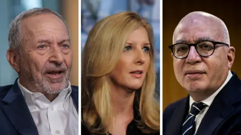 Getty / BBC Former Treasury Secretary Larry Summers (left), Former White House counsel Kathryn Ruemmler (centre) and journalist Michael Wolff (right) 

