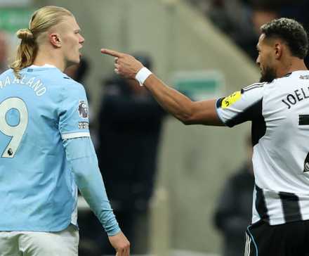 Erling Haaland in action during Manchester City's defeat against Newcastle