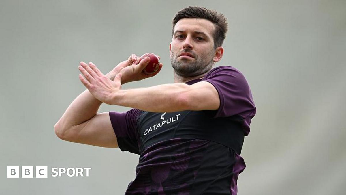 England bowler Mark Wood bowls during a net session at Perth Stadium before the first Ashes Test