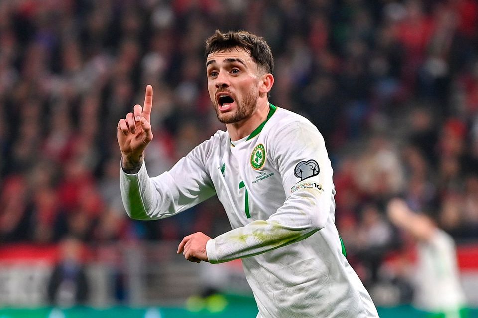 Troy Parrott's magic against Portugal and Hungary could spark a bidding war during the January transfer window, but the Dubliner is unlikely to move unless a big offer comes his way. Photo: Sportsfile