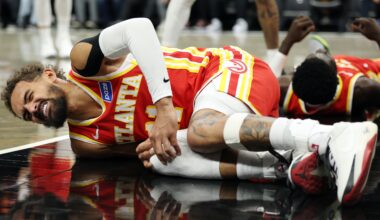 Hawks' Trae Young suffers sprained right knee vs. Nets