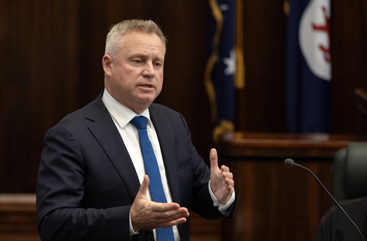 Tasmanian Premier Jeremy Rockliff during question time at Parliament House in Hobart