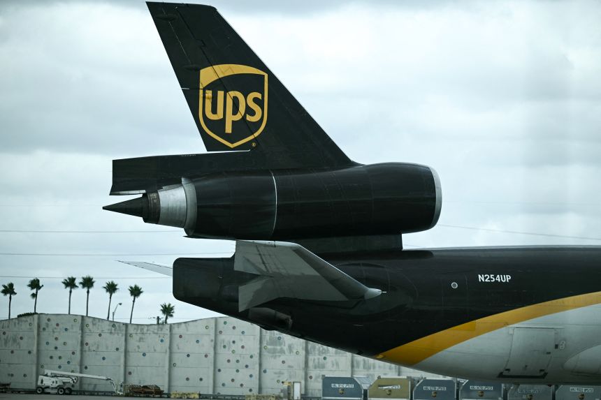 A view of a McDonnell Douglas MD-11 plane operated by UPS at Miami International Airport on November 5, 2025.