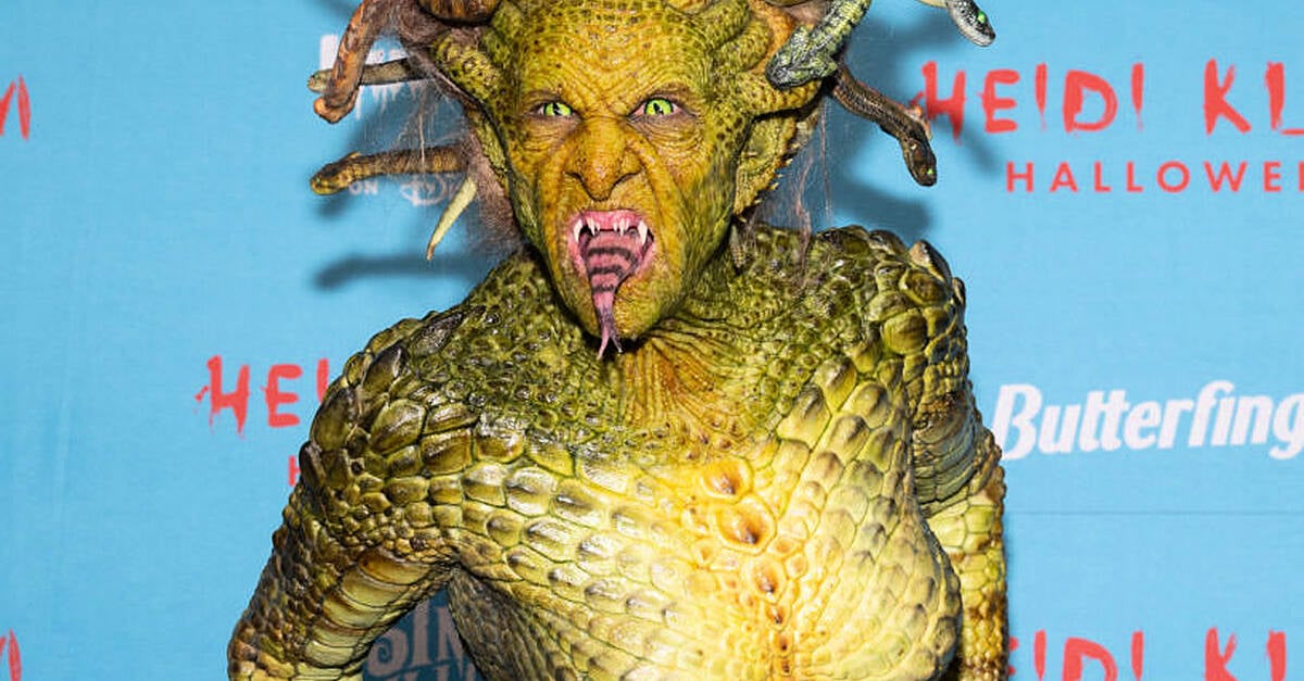 Heidi Klum dresses as Medusa at annual Halloween party