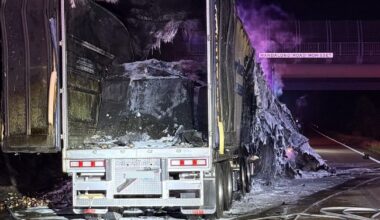 NSW motorway closed after truck carrying onions crashes, burns