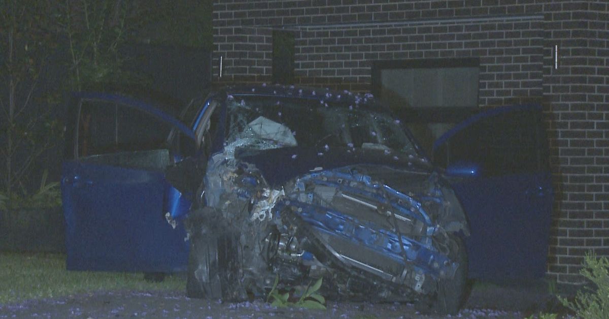 Police pursuit ends after car crashes into tree in Sydney's west