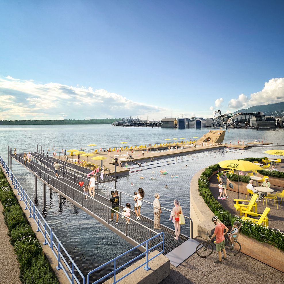 north vancouver harbour deck swimming lonsdale