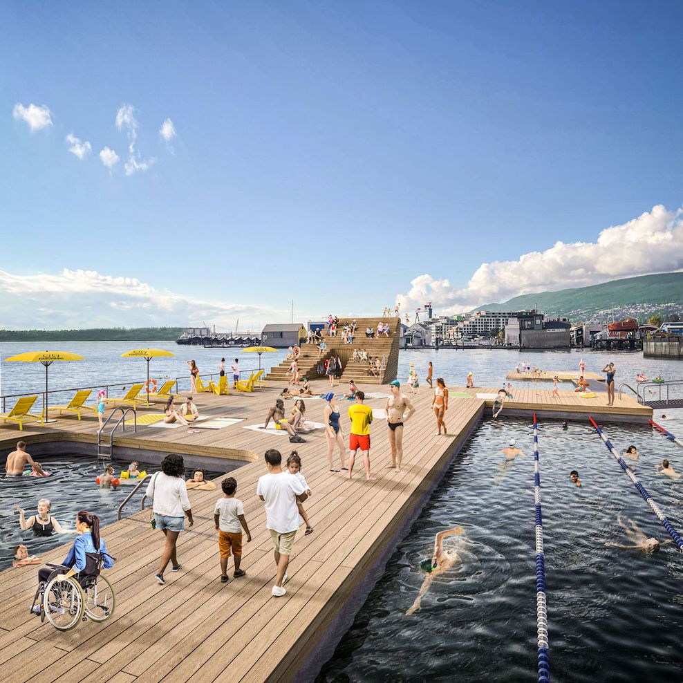 north vancouver harbour deck swimming lonsdale