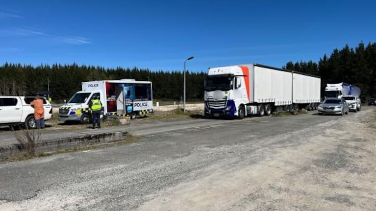Police inspected 910 heavy vehicles.
