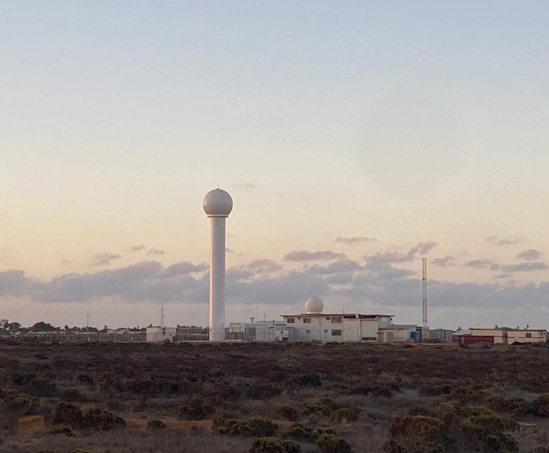 The Bureau of Meteorology’s Carnarvon radar, in the Gascoyne region of Western Australia.