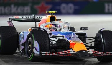 Lawson shakes off near miss to take sixth spot in F1 Las Vegas
