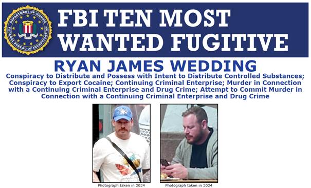 Image of FBI Ten Most Wanted Fugitive Ryan James Wedding