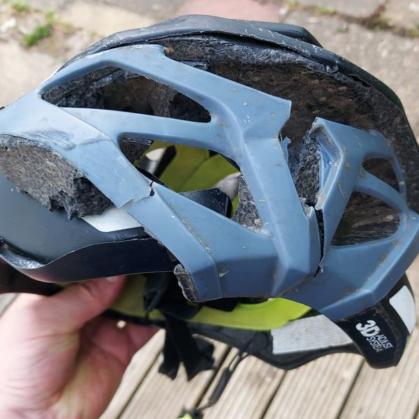 Police said Mr O'Reilly would be dead if he had not worn his helmet. Pic: MIB