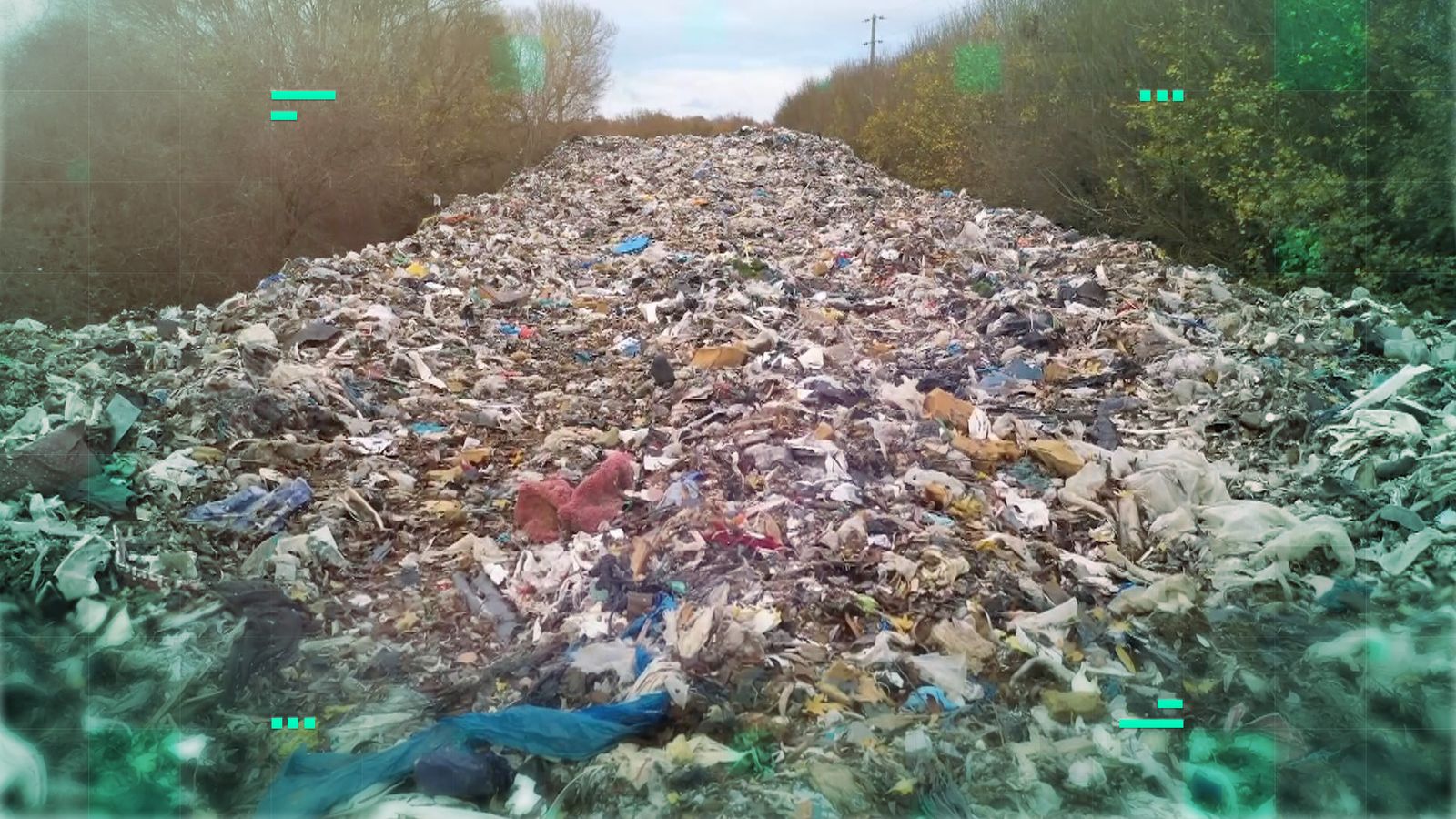 The mass of rubbish, which is at least 60m long, 15m wide and stacked 10m high, and weighs hundreds of tonnes.