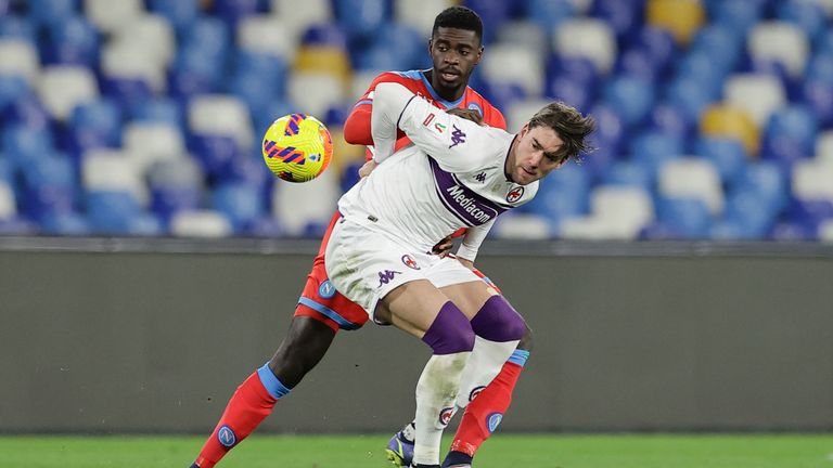 Tuanzebe playing for Italian side Napoli in January 2022. Pic: AP