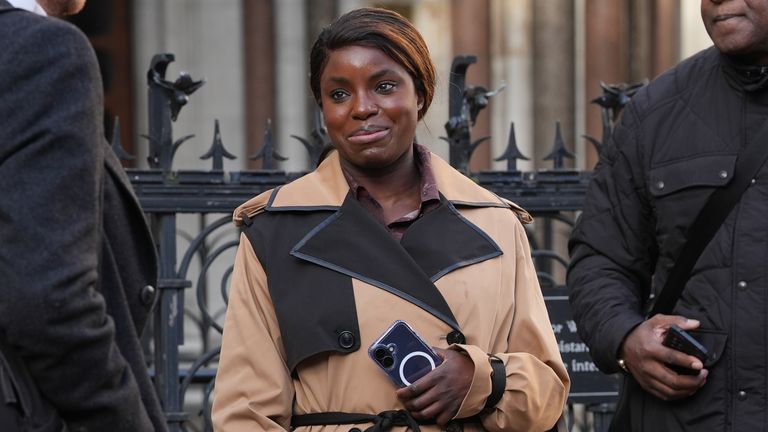 Eni Aluko at London's Royal Courts of Justice last year for her libel claim against Joey Barton. Photo: PA