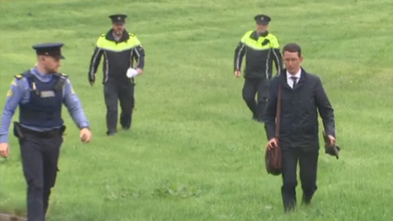 Enoch Burke (R) was arrested in September 2024 after refusing to stay away from Wilson's Hospital School