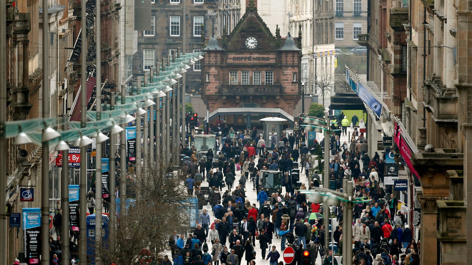 Buchanan Street in Glasgow. Pic: PA