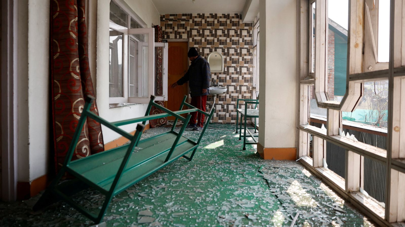 A damaged building near the explosion site. Pic: Reuters 