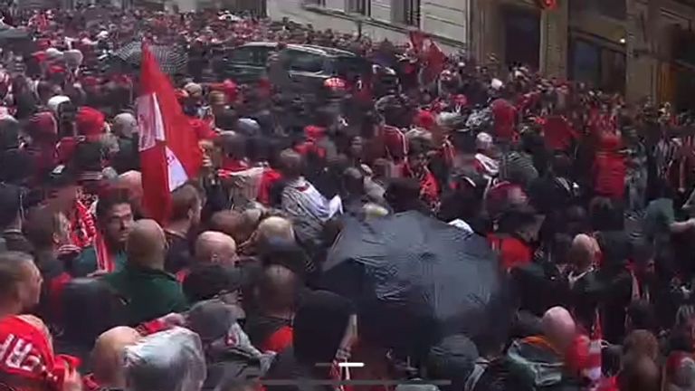 Doyle driving into the crowds