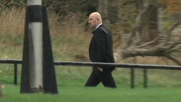 Cross arrives at Mold Crown Court to enter his guilty plea