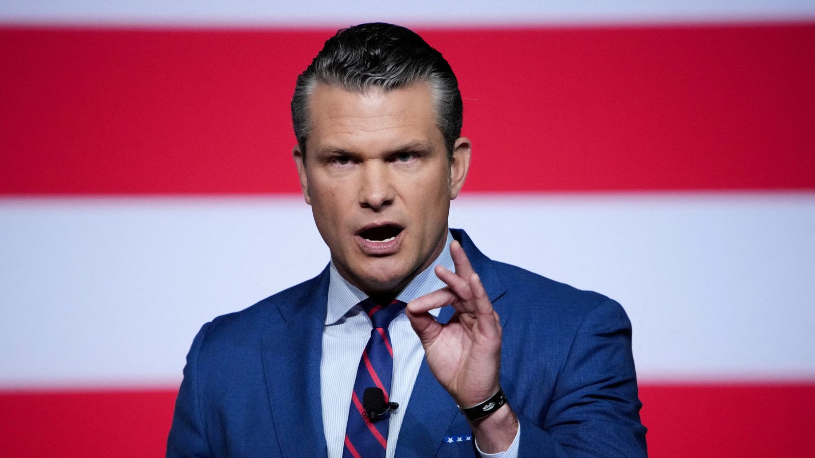 US secretary of war Pete Hegseth has been leading the campaign of strikes. Pic: Reuters