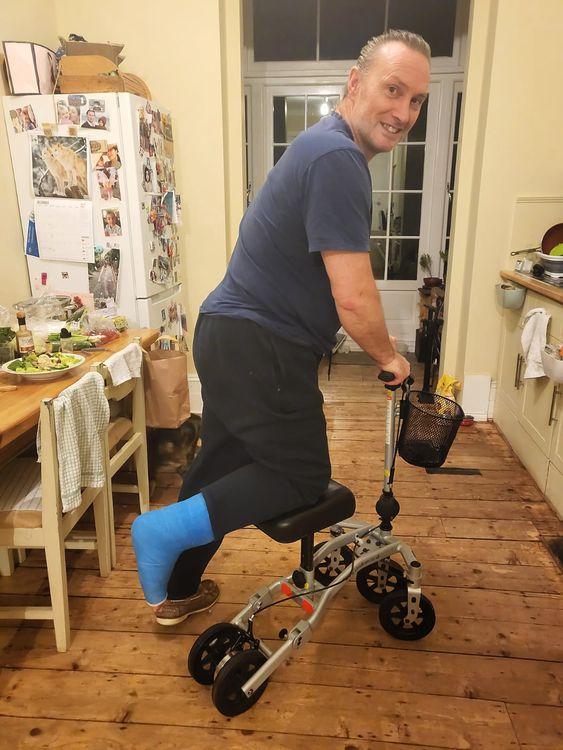 Mr O'Reilly had to learn how to walk again after extensive surgery. Pic: MIB