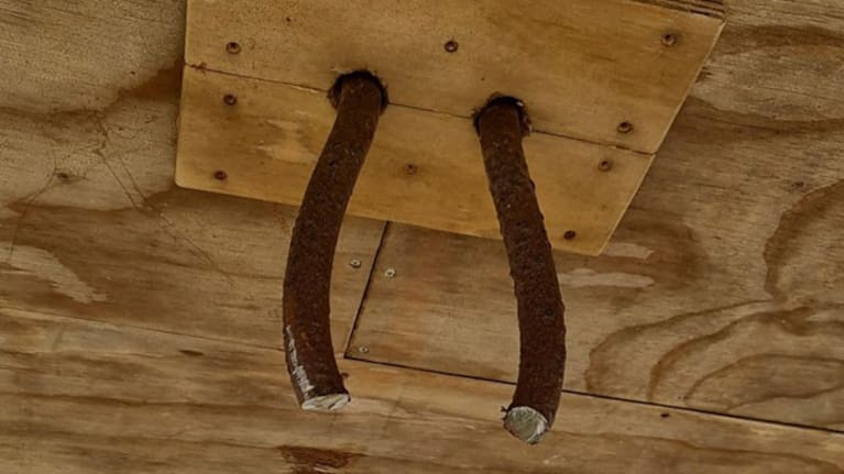 The peace bell was believed to have been cut off using heavy machinery. (Source: Auckland Council)