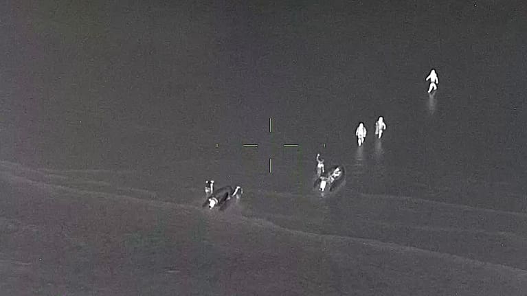 The surfer was spotted at around 9pm and rescued. 