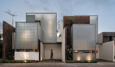 glowing glass block facades front arkana's 'villa sipat & sauh' in bali