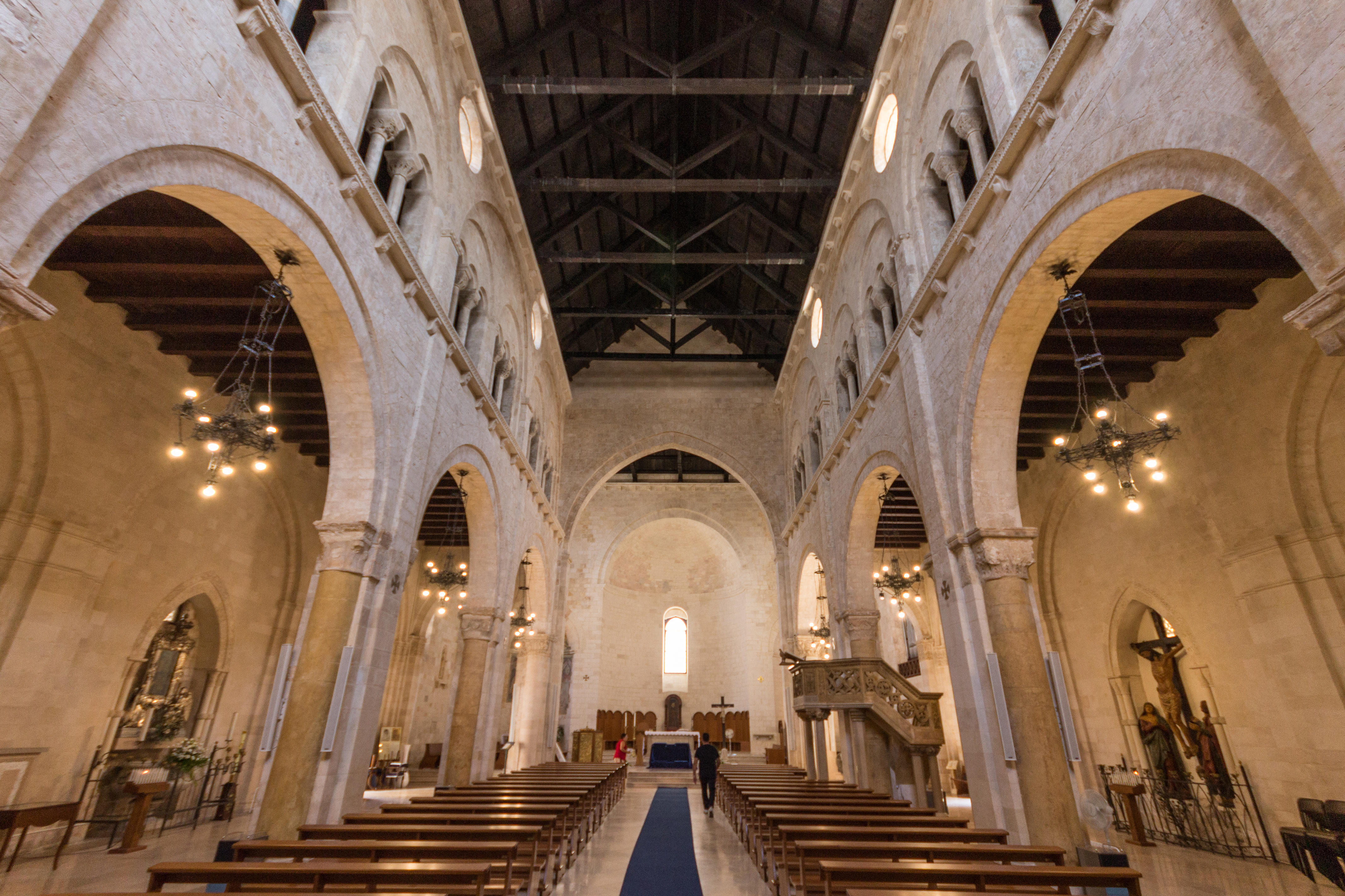 Interior of Santa Maria Assunta Cathedral in Conversano, Italy.